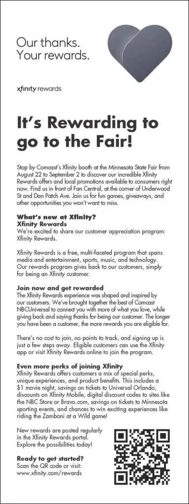 Xfinity Reward information