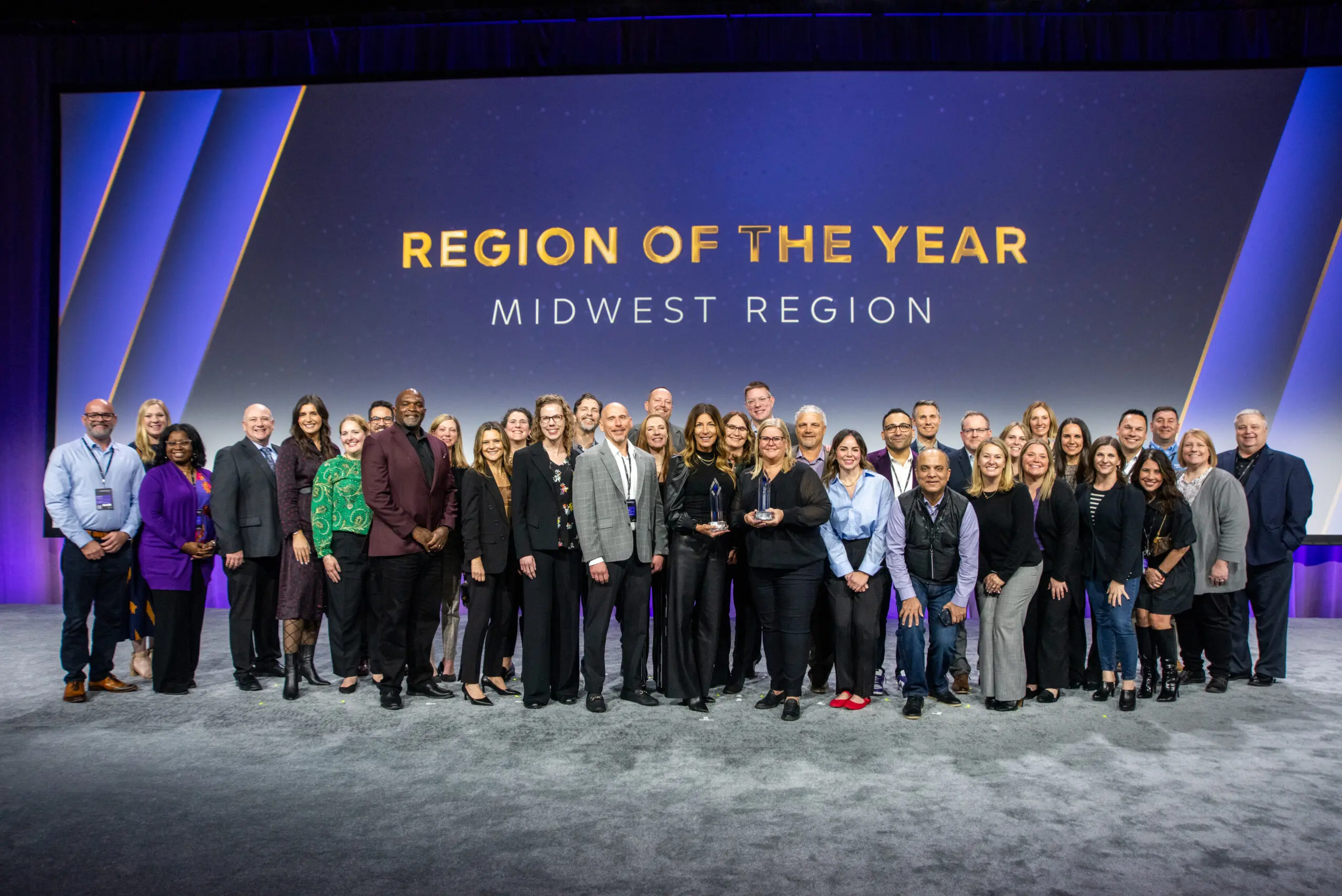 Comcast Midwest team at award presentation for Region of the Year