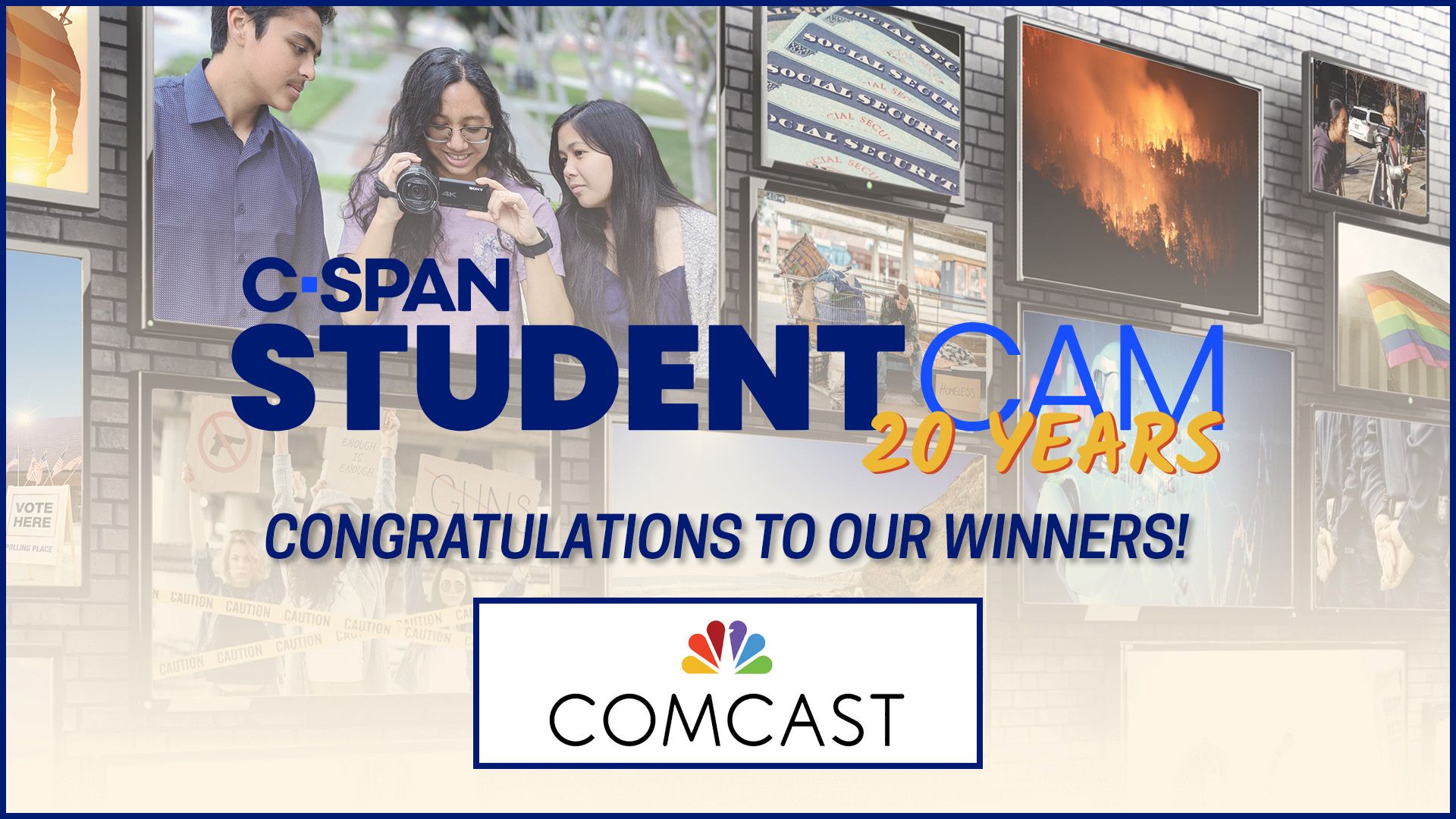 StudentCam hero image with Comcast logo